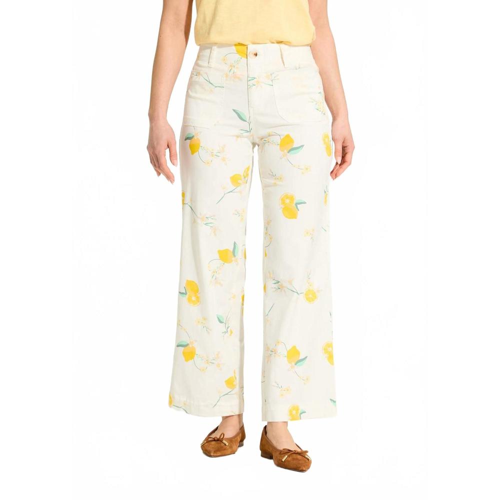 NEW FDJ olivia wide ankle denim pant in lemon print